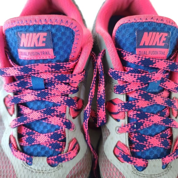 Nike Dual Fusion Womens Size 8.5 Gray Pink Trail Running Athletic Shoes Sneakers - Picture 6 of 10